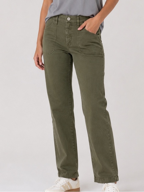 J. Crew Denim - J. Crew Olive Green High-Rise Straight Leg Jeans